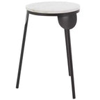 Everbrooke Round Accent Table - ACC4607A - White Marble/Black - Safavieh