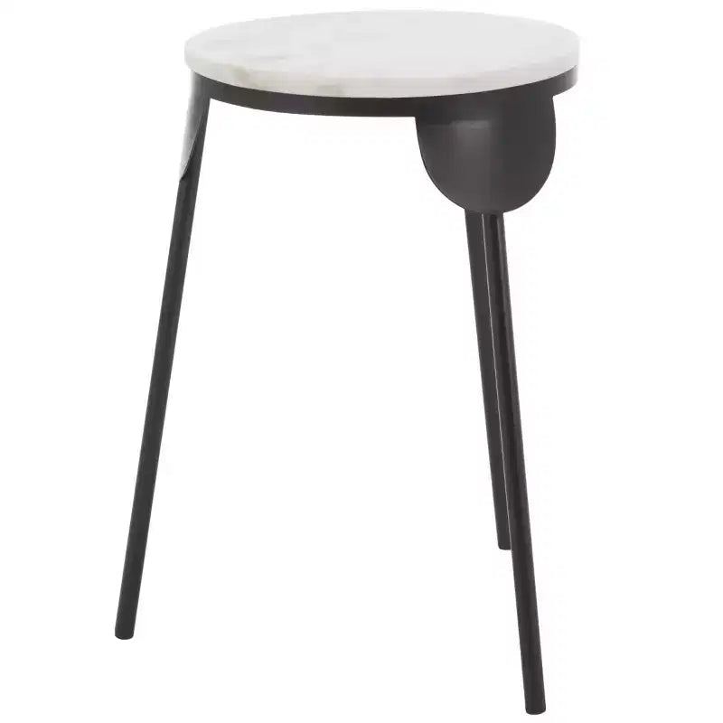 Everbrooke Round Accent Table - ACC4607A - White Marble/Black - Safavieh