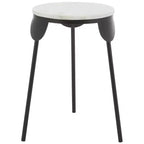 Everbrooke Round Accent Table - ACC4607A - White Marble/Black - Safavieh