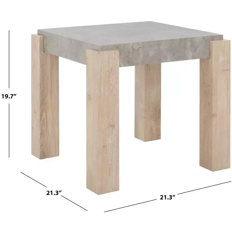Coromio End Table - ACC7005A - Light Grey/Natural - Safavieh