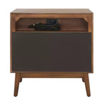 Scully 2 Drawer 1 Shelf Chest W/ Usb - CHS6417 - Medium Oak/Antique Gold - Safavieh
