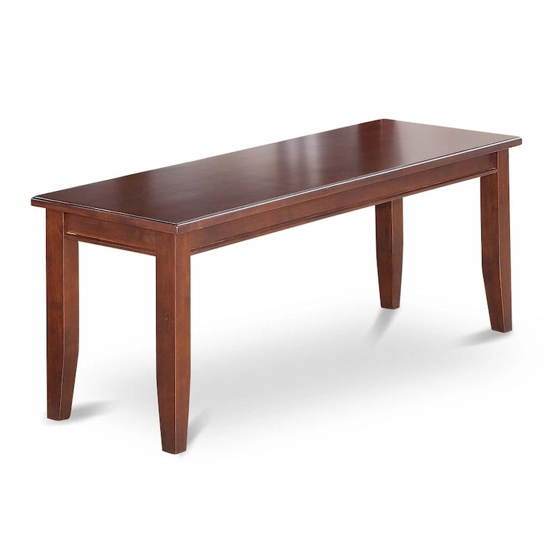 East West Furniture 6 Pc Dining set- A Dining Table with 4 Kitchen Chairs plus one Bench - Mahogany Finish (Seat Type Option)