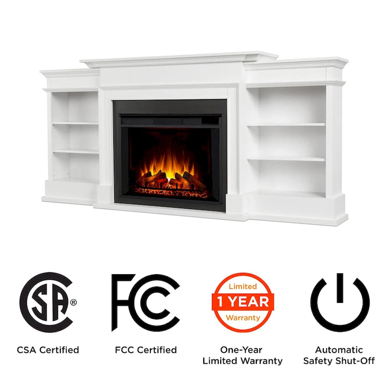 Ashton 93 Grand Camillo Camino Elettrico con Mobiletto Bianco di Real Flame