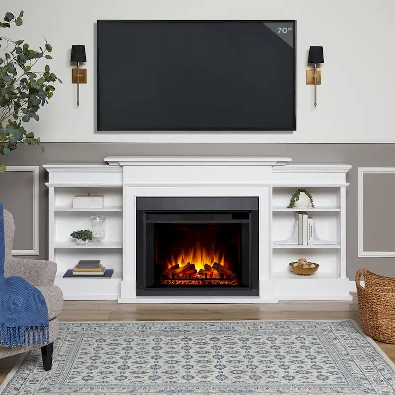 Ashton 93 Grand Camillo Camino Elettrico con Mobiletto Bianco di Real Flame