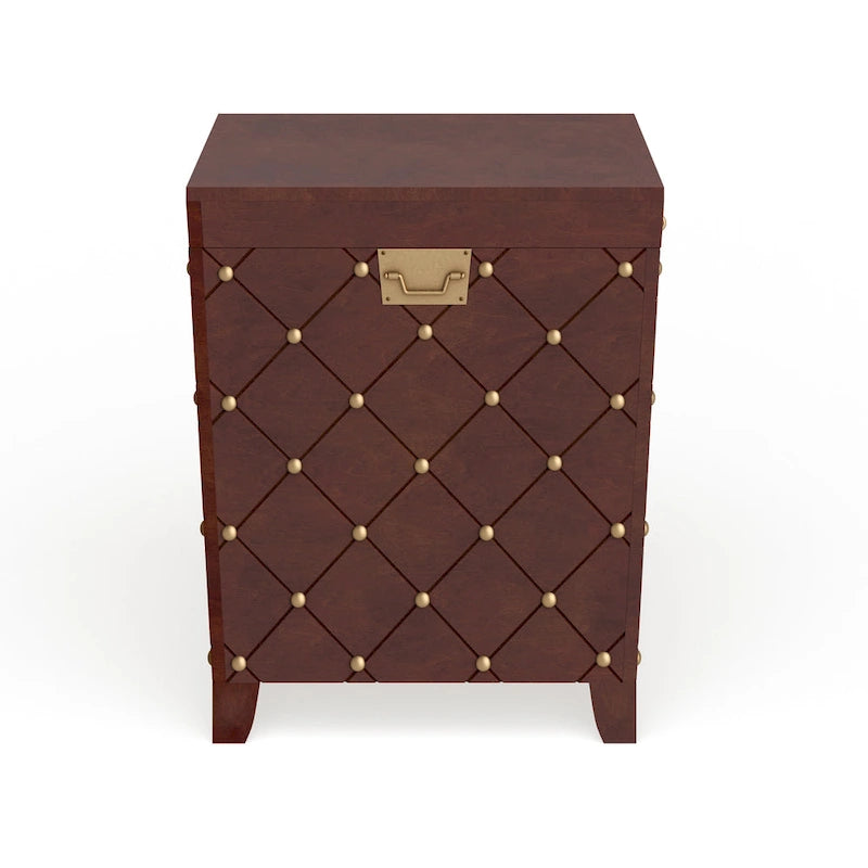 SEI Furniture Liatris Nailhead Espresso End Table Trunk