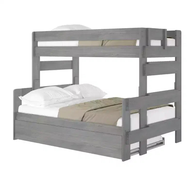 Plank+Beam Solid Wood Farmhouse Twin over Full Bunk Bed Bed with Trundle