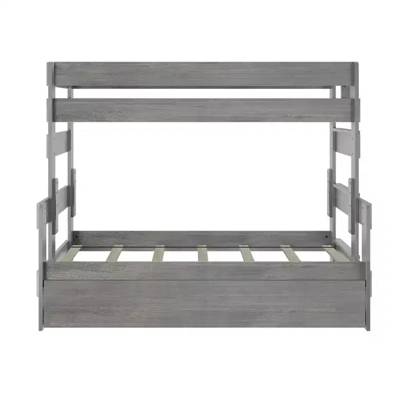 Plank+Beam Solid Wood Farmhouse Twin over Full Bunk Bed Bed with Trundle