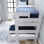 Plank+Beam Solid Wood Farmhouse Twin over Full Bunk Bed Bed with Trundle