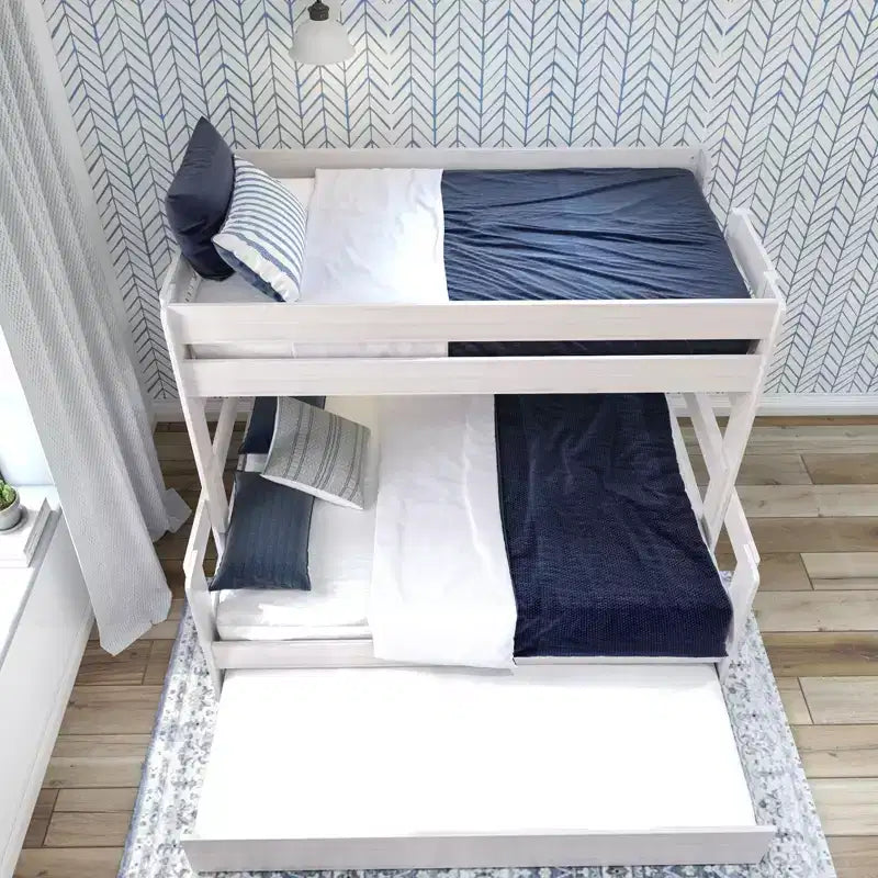 Plank+Beam Solid Wood Farmhouse Twin over Full Bunk Bed Bed with Trundle