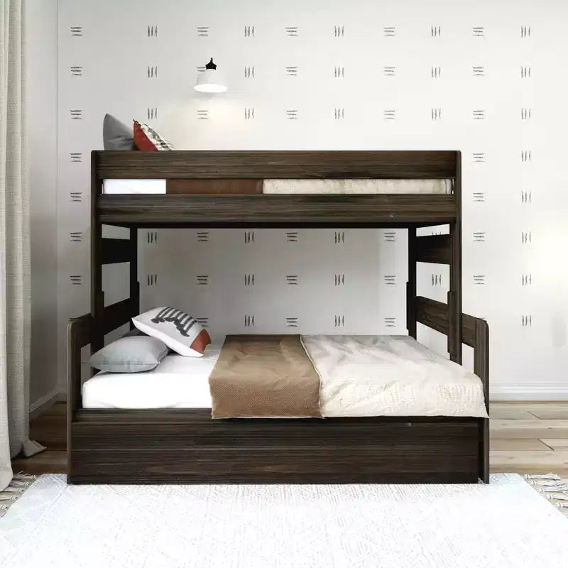 Plank+Beam Solid Wood Farmhouse Twin over Full Bunk Bed Bed with Trundle