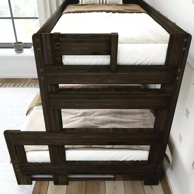 Plank+Beam Solid Wood Farmhouse Twin over Full Bunk Bed Bed with Trundle