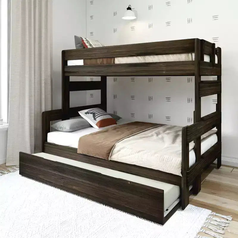 Plank+Beam Solid Wood Farmhouse Twin over Full Bunk Bed Bed with Trundle