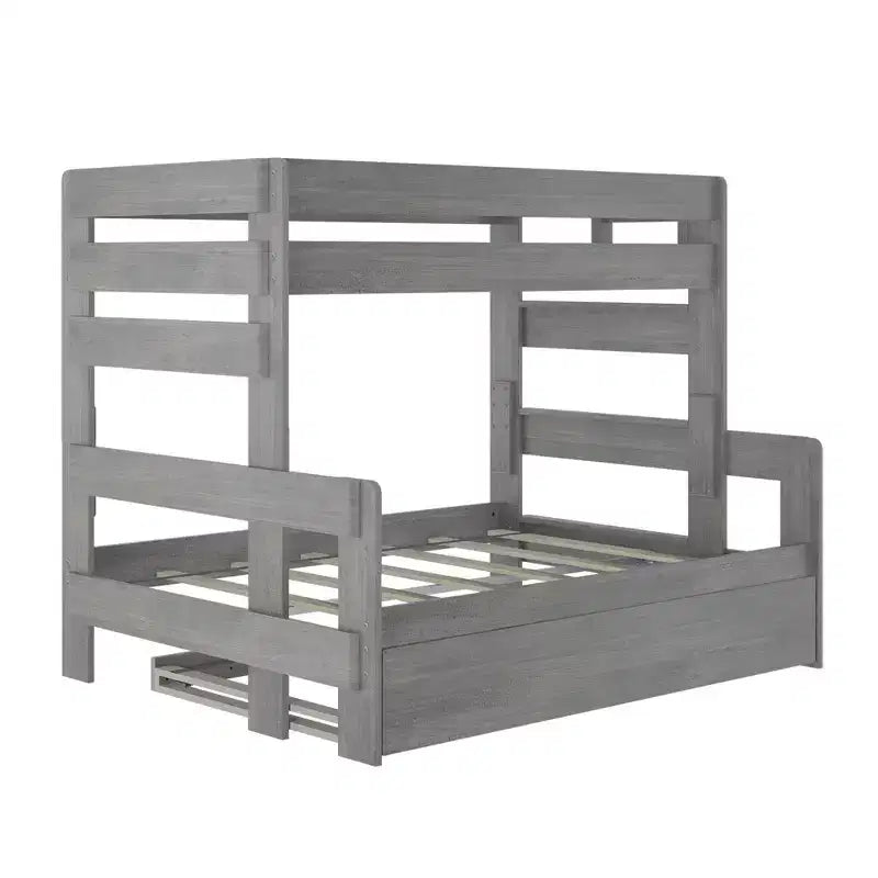Plank+Beam Solid Wood Farmhouse Twin over Full Bunk Bed Bed with Trundle