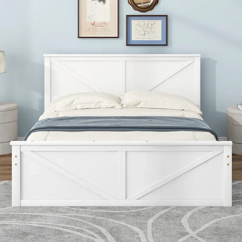 Letto a Piattaforma in Legno con Quattro Cassetti Contenitori e Piedini di Supporto