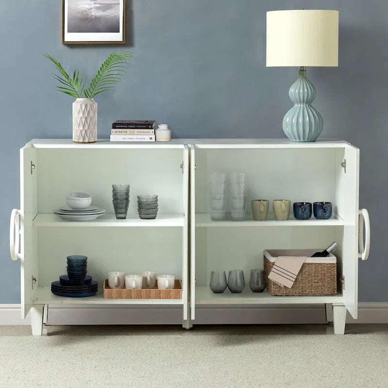 Mobile buffet Connie 58 Contemporary con maniglie rotonde in legno massello di HULALA HOME