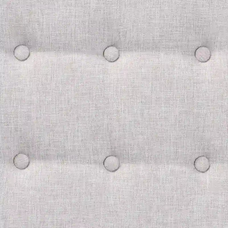 Sgabello/Poggiapiedi Jeanine Japandi in Tessuto Grigio Scuro e Legno Finitura Noce