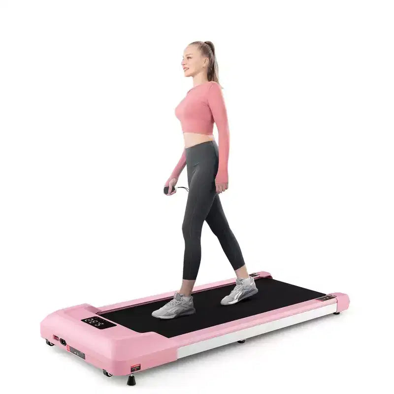 Tapis Roulant Costway 0.6-3.8MPH da Sottoscrivania con Telecomando e Display a LED Nero/Rosa/Bianco/Grigio