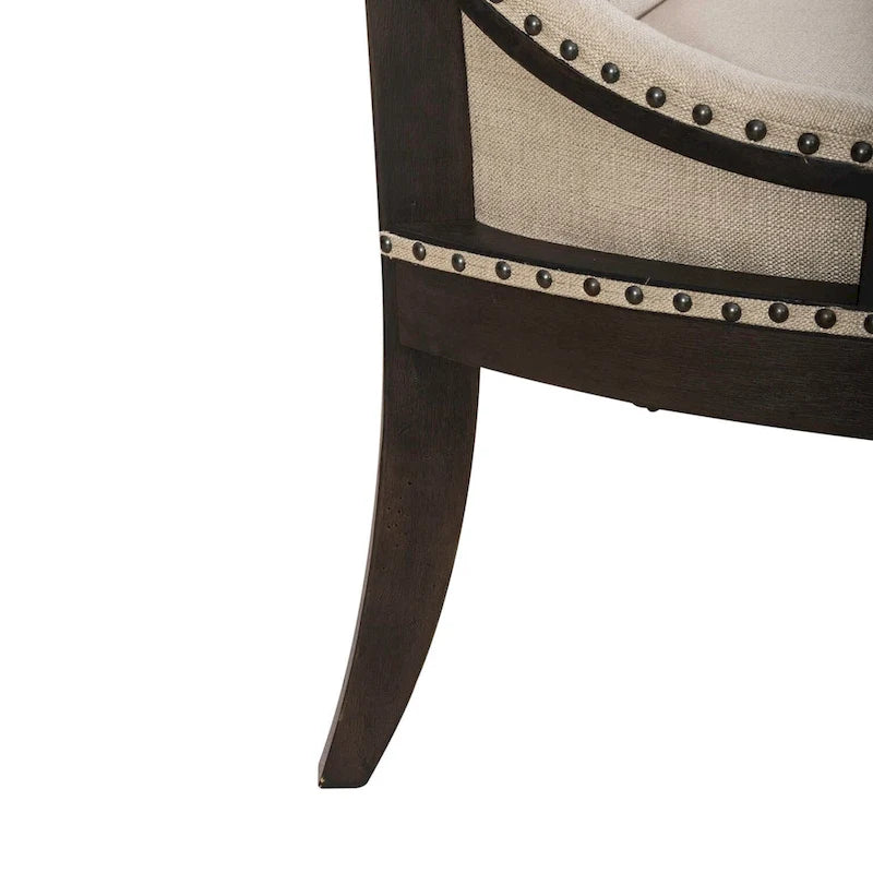 Americana Farmhouse Black Upholstered Shelter Dining Bench