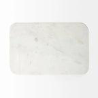Tavolino da salotto Preston con ripiano in marmo bianco e base rettangolare in metallo dorato - 17,3L x 11,3P x 22,8A