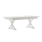 7' x 40 Rectangular Antique Rustic Solid Pine Folding Dining Table