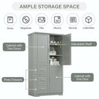 Bathroom Storage Cabinet with Drawers and Adjustable Shelf