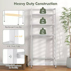 Costway Over The Toilet Storage Shelf 3-Tier Free Standing Above Toilet Rack Stand 2 Side HooksWhite/Black