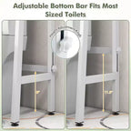 Costway Over The Toilet Storage Shelf 3-Tier Free Standing Above Toilet Rack Stand 2 Side HooksWhite/Black