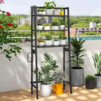 Costway Over The Toilet Storage Shelf 3-Tier Free Standing Above Toilet Rack Stand 2 Side HooksWhite/Black