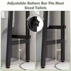 Costway Over The Toilet Storage Shelf 3-Tier Free Standing Above Toilet Rack Stand 2 Side HooksWhite/Black
