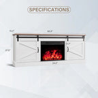 67" Rustic Brown TV Stand with Sliding Barn Door for 75" TV