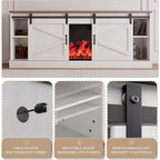 67" Rustic Brown TV Stand with Sliding Barn Door for 75" TV