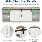 67" Rustic Brown TV Stand with Sliding Barn Door for 75" TV