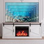 67" Rustic Brown TV Stand with Sliding Barn Door for 75" TV