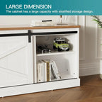 67" Rustic Brown TV Stand with Sliding Barn Door for 75" TV