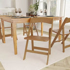 Emma and Oliver Set of 2 Solid Wood Foldable Dining Chairs