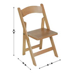 Emma and Oliver Set of 2 Solid Wood Foldable Dining Chairs