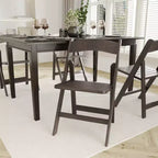 Emma and Oliver Set of 2 Solid Wood Foldable Dining Chairs
