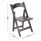 Emma and Oliver Set of 2 Solid Wood Foldable Dining Chairs