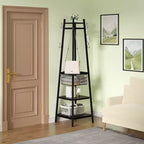 VECELO Freestanding Industrial Coat Rack with Metal Basket, 2 Shelves & 8 Dual Hooks  Entryway Hall Tree for Hats, Bags, and Scarves