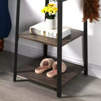 VECELO Freestanding Industrial Coat Rack with Metal Basket, 2 Shelves & 8 Dual Hooks  Entryway Hall Tree for Hats, Bags, and Scarves