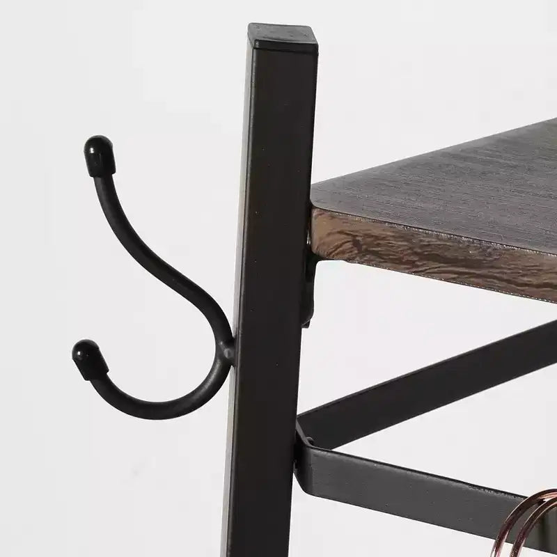 VECELO Freestanding Industrial Coat Rack with Metal Basket, 2 Shelves & 8 Dual Hooks  Entryway Hall Tree for Hats, Bags, and Scarves