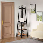 VECELO Freestanding Industrial Coat Rack with Metal Basket, 2 Shelves & 8 Dual Hooks  Entryway Hall Tree for Hats, Bags, and Scarves