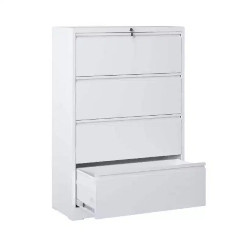 File Cabinet With 4 Drawers, Lock, 2 Keys, Quiet Storage Space Lockable Metal File Cabinet For Home Office, Files Legal, Letter, A4, F4 Size