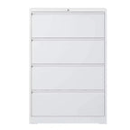 File Cabinet With 4 Drawers, Lock, 2 Keys, Quiet Storage Space Lockable Metal File Cabinet For Home Office, Files Legal, Letter, A4, F4 Size