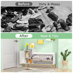 VECELO Storage Bench, 2-Tier Flip Drawers for Entryway Shoe Rack Organizer, Removable Seat Cushion