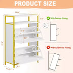VECELO Storage Bench, 2-Tier Flip Drawers for Entryway Shoe Rack Organizer, Removable Seat Cushion