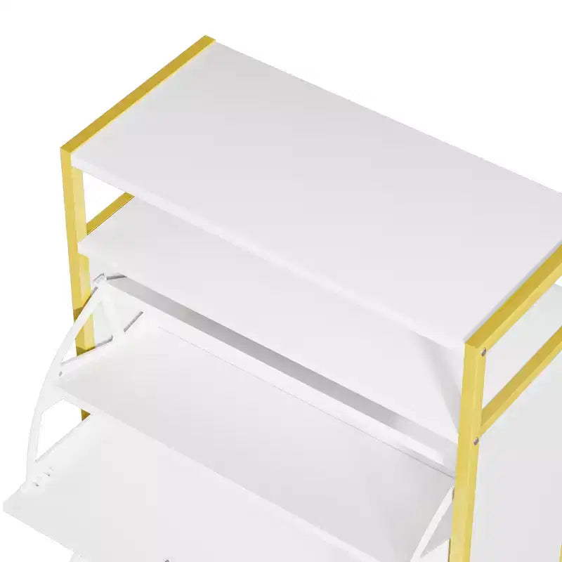 VECELO Storage Bench, 2-Tier Flip Drawers for Entryway Shoe Rack Organizer, Removable Seat Cushion