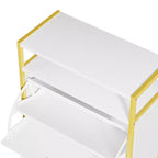 VECELO Storage Bench, 2-Tier Flip Drawers for Entryway Shoe Rack Organizer, Removable Seat Cushion