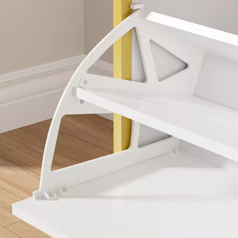 VECELO Storage Bench, 2-Tier Flip Drawers for Entryway Shoe Rack Organizer, Removable Seat Cushion