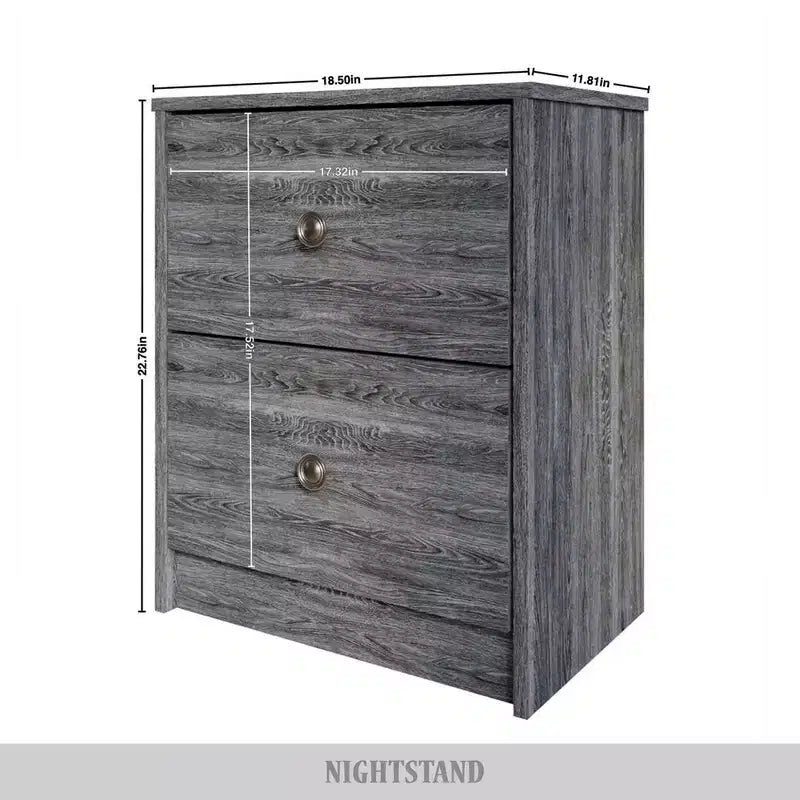 ChaletPosh 2 Drawers Nightstand